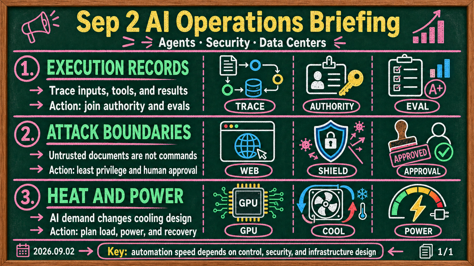 A September 2, 2026 briefing connecting AI agent observability, prompt-injection defenses, and Korean AI data center cooling