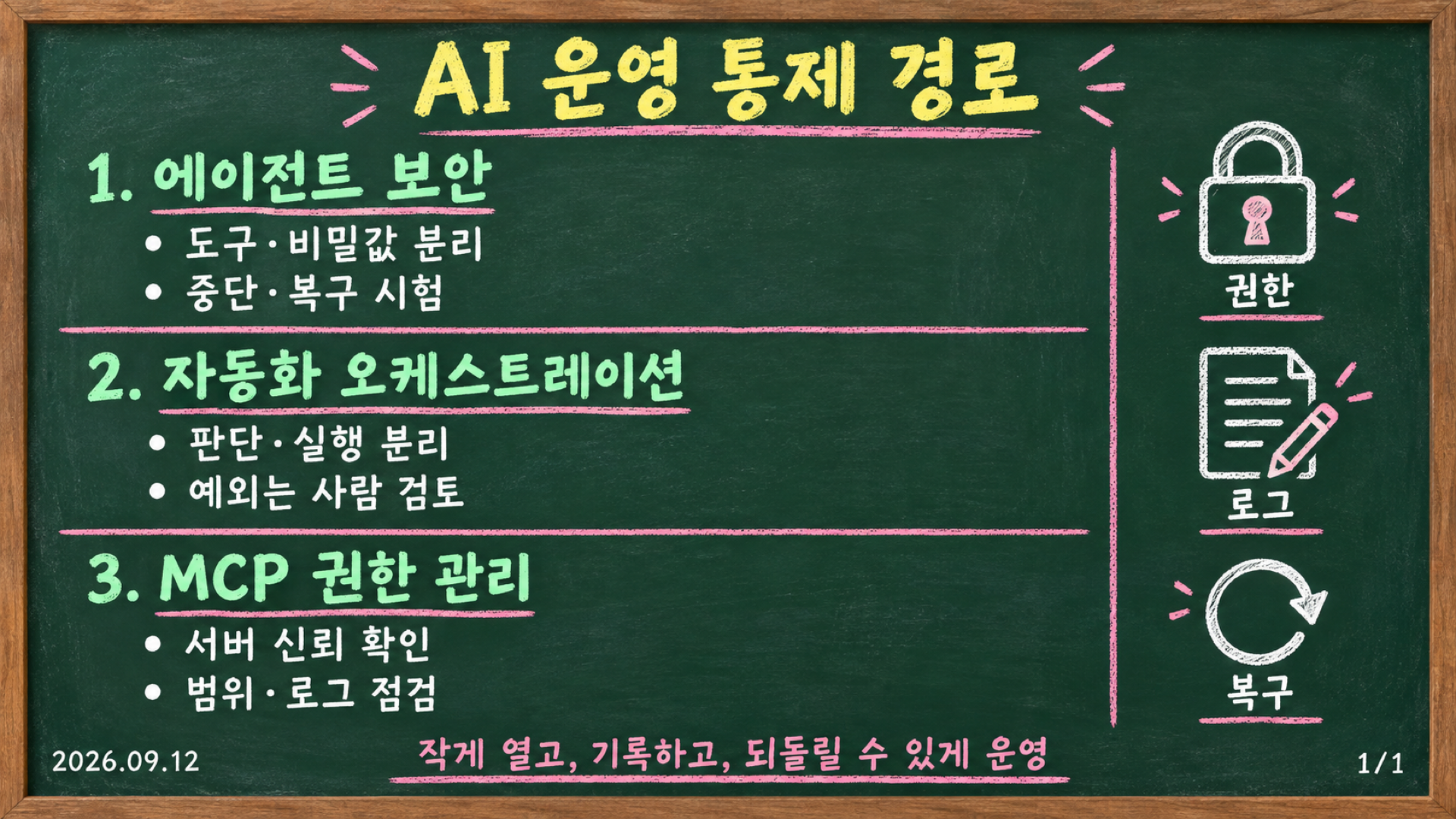 AI 에이전트, 업무 자동화, MCP의 권한·실행·감사 점검 요약